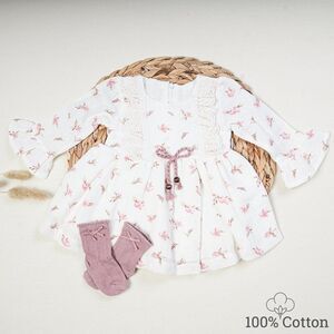 Natural Muslin Dress Baby Girls, Flower Girl Muslin Dress, White Baby Girl